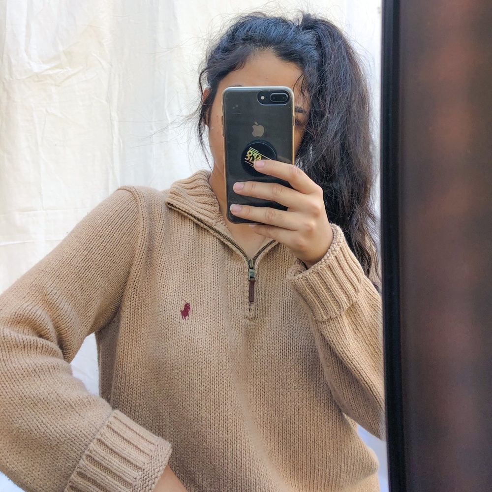 Vintage Polo Mock-neck Knitted Sweater